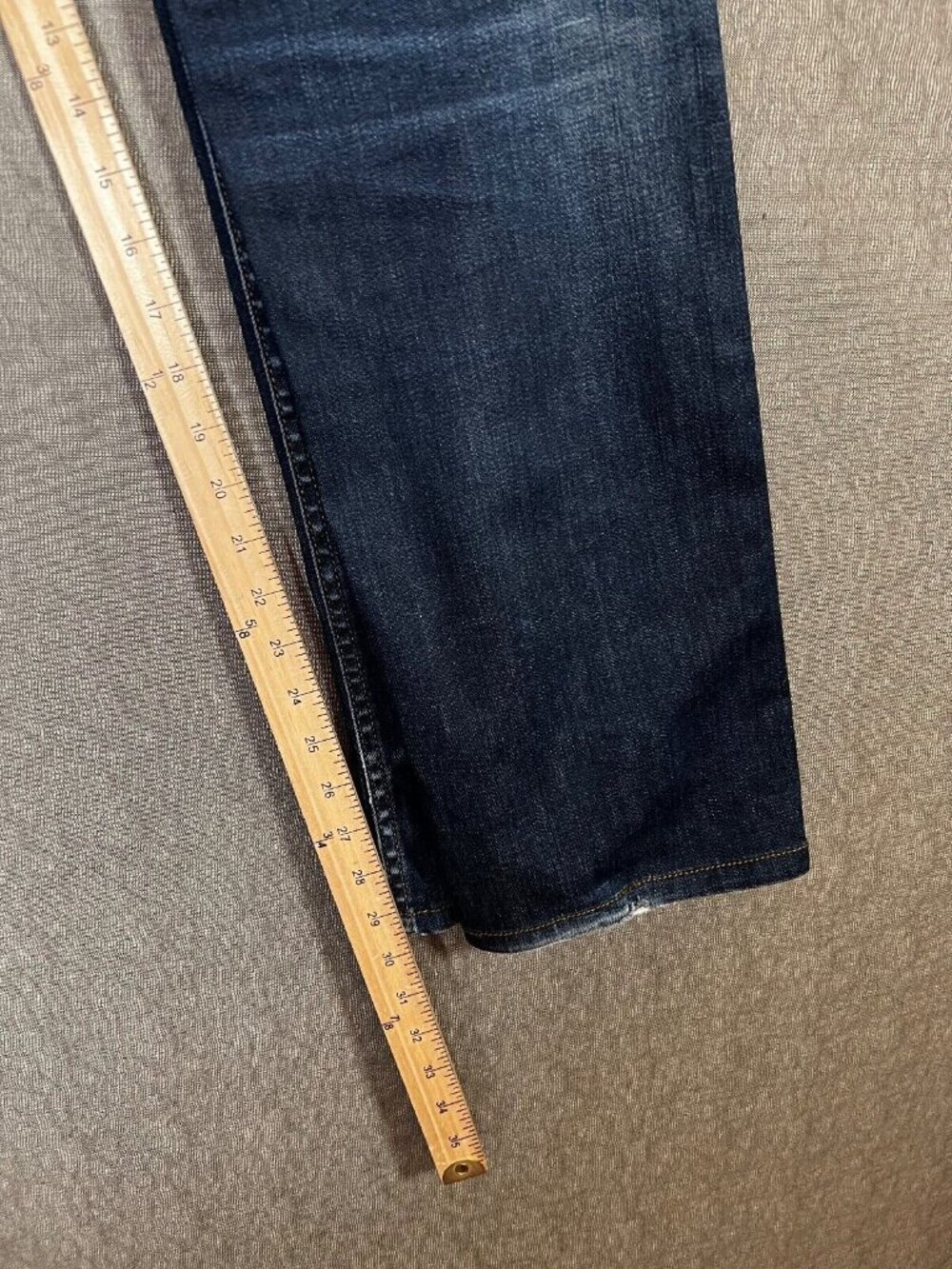 Hudson Mens Bryon Jean Blue 33x29 Button Fly Straight Leg Whiskered Distressed - Picture 9 of 11